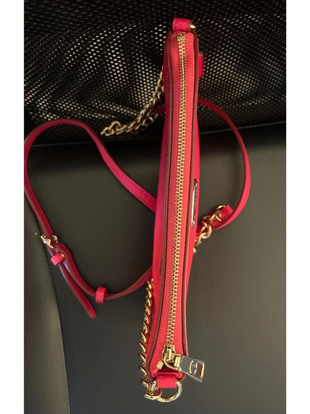 Coach Bright Pink Pebbled Leather Crossbody Purse Adjustable Strap - Picture 4 of 8
